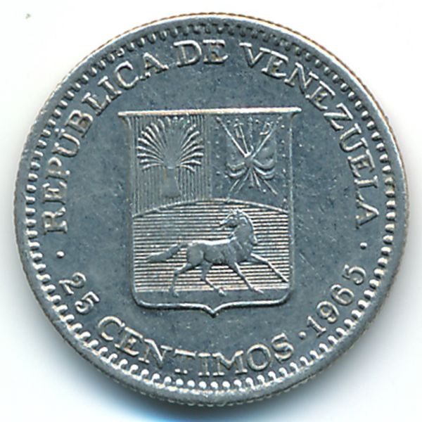 Венесуэла, 25 сентимо (1965 г.)