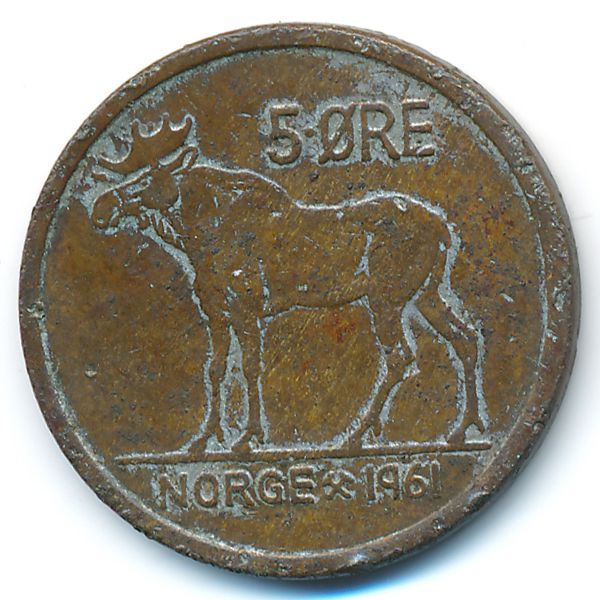 Норвегия, 5 эре (1961 г.)