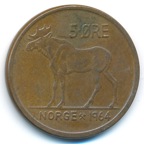 Норвегия, 5 эре (1964 г.)