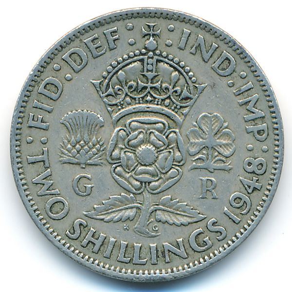Великобритания, 2 шиллинга (1948 г.)
