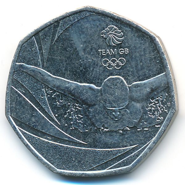 Великобритания, 50 пенсов (2016 г.)
