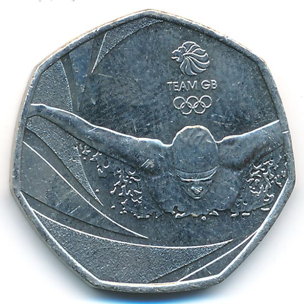Великобритания, 50 пенсов (2016 г.)