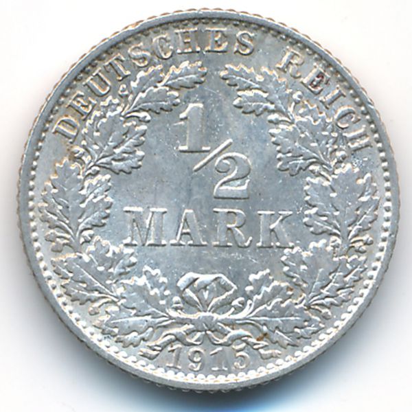 Германия, 1/2 марки (1915 г.)
