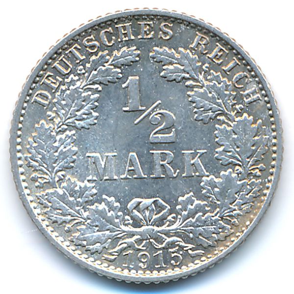 Германия, 1/2 марки (1915 г.)