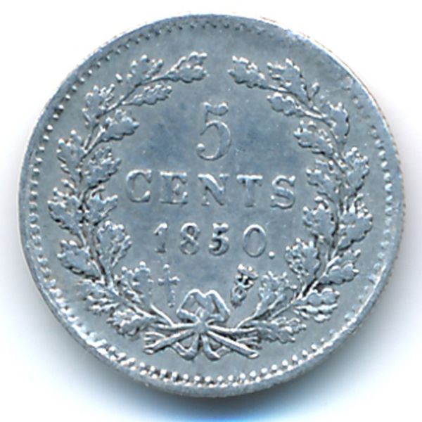 Нидерланды, 5 центов (1850 г.)