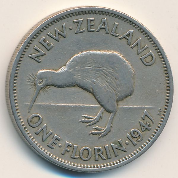 Новая Зеландия, 1 флорин (1947 г.)
