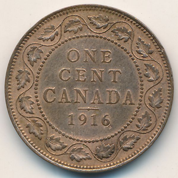 Канада, 1 цент (1916 г.)