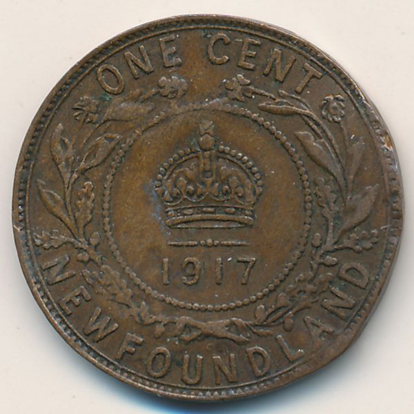 Ньюфаундленд, 1 цент (1917 г.)