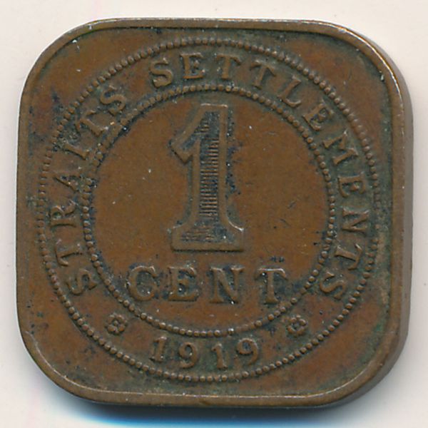 Стрейтс-Сетлментс, 1 цент (1919 г.)