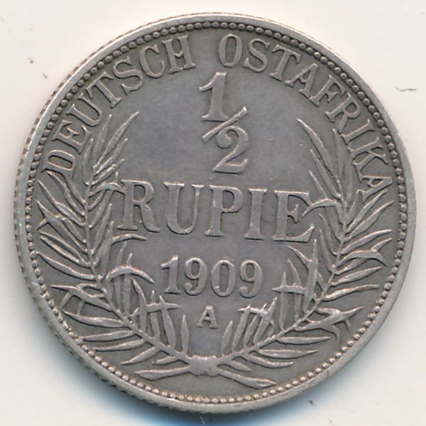 Немецкая Африка, 1/2 рупии (1909 г.)