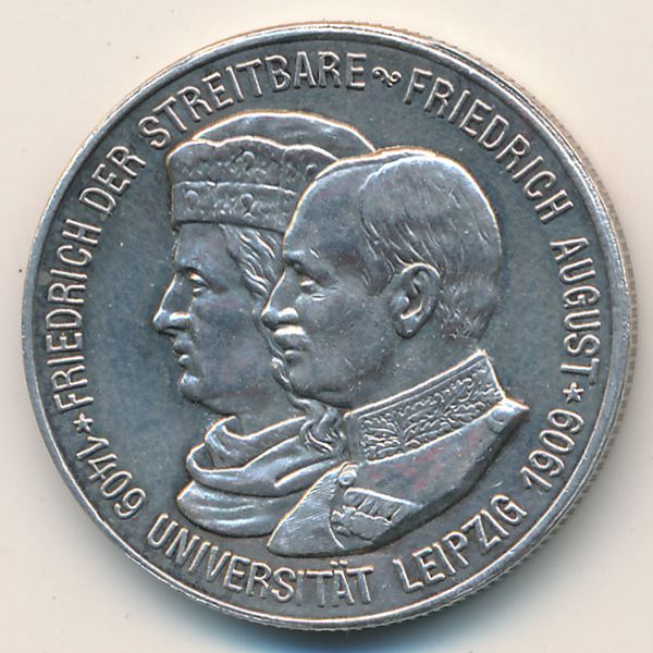 Саксония, 2 марки (1909 г.)