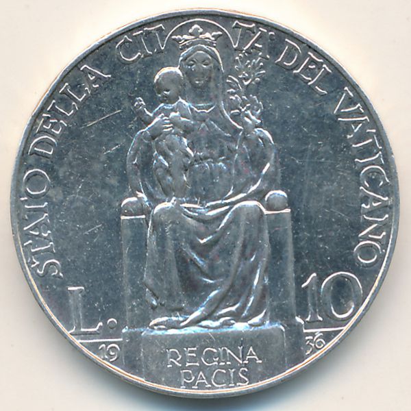 Ватикан, 10 лир (1936 г.)