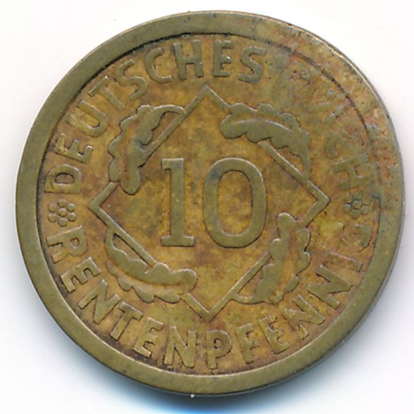 Веймарская республика, 10 рентенпфеннигов (1924 г.)