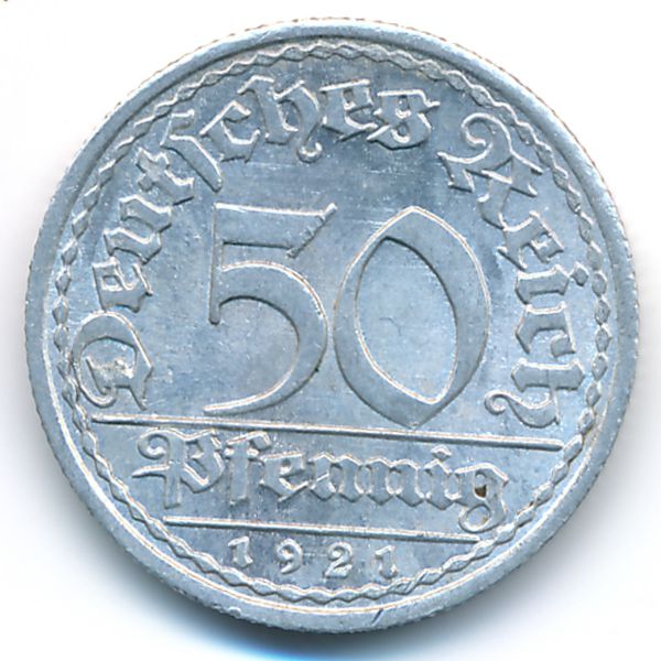 Веймарская республика, 50 пфеннигов (1921 г.)