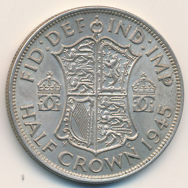 Великобритания, 1/2 кроны (1945 г.)