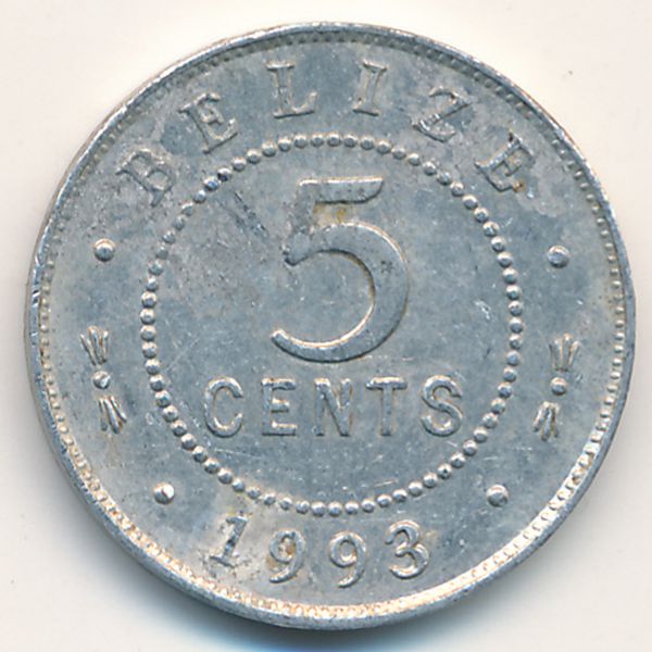 Белиз, 5 центов (1993 г.)