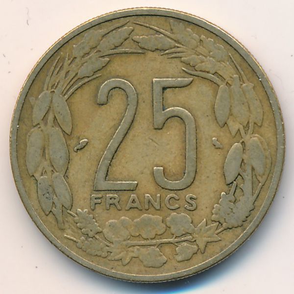 Экваториальные Африканские Штаты, 25 франков (1970 г.)
