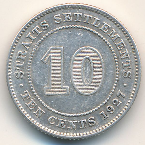 Стрейтс-Сетлментс, 10 центов (1927 г.)