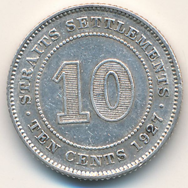 Стрейтс-Сетлментс, 10 центов (1927 г.)