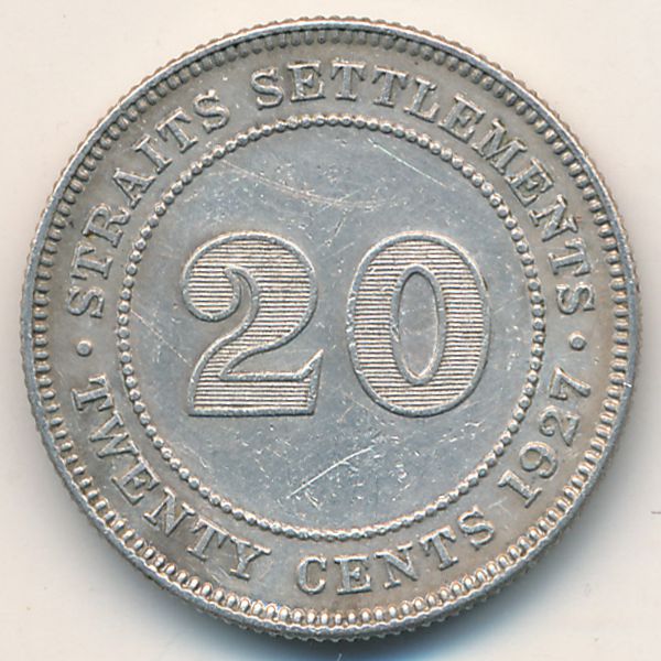Стрейтс-Сетлментс, 20 центов (1927 г.)