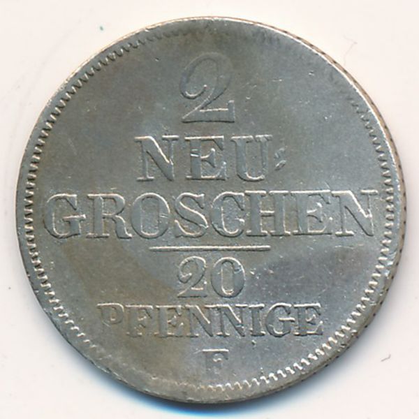 Саксония, 2 новых гроша (1848 г.)