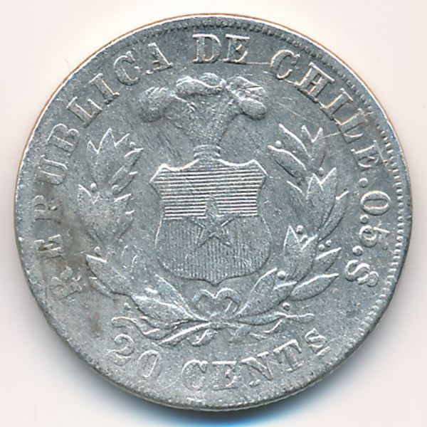 Чили, 20 сентаво (1892 г.)