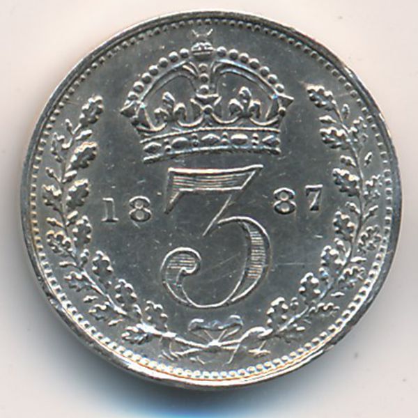 Великобритания, 3 пенса (1887 г.)