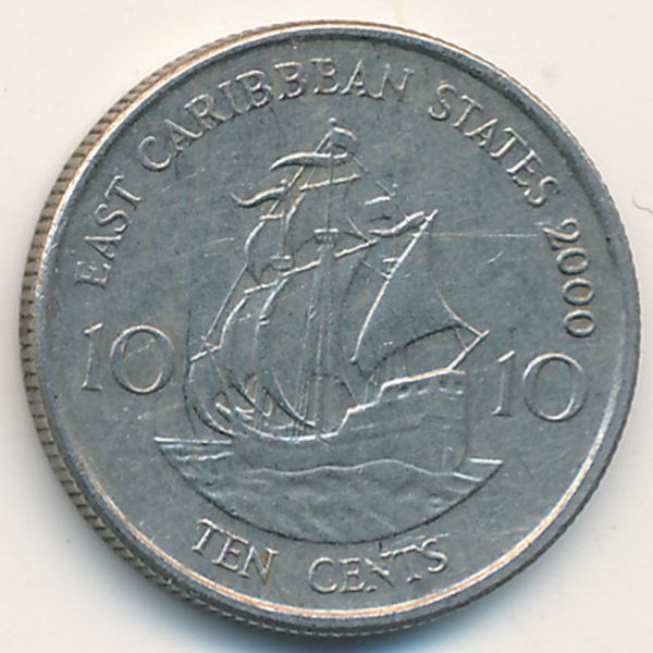 Восточные Карибы, 10 центов (2000 г.)