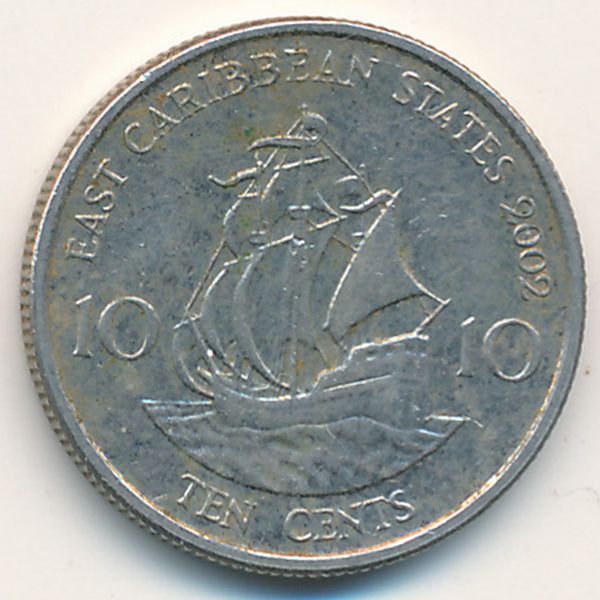 Восточные Карибы, 10 центов (2002 г.)