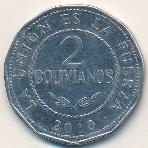 Боливия, 2 боливиано (2010 г.)