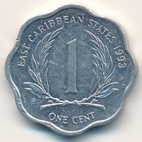 Восточные Карибы, 1 цент (1993 г.)