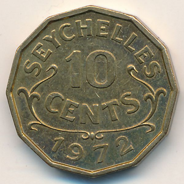 Сейшелы, 10 центов (1972 г.)