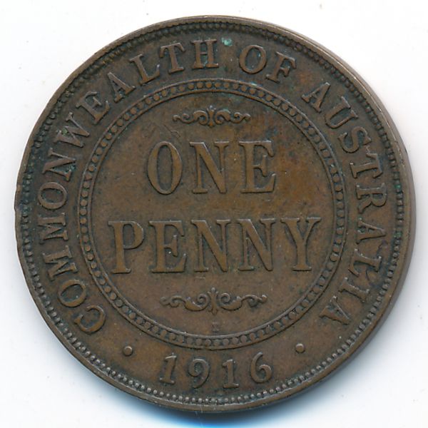 Австралия, 1 пенни (1916 г.)