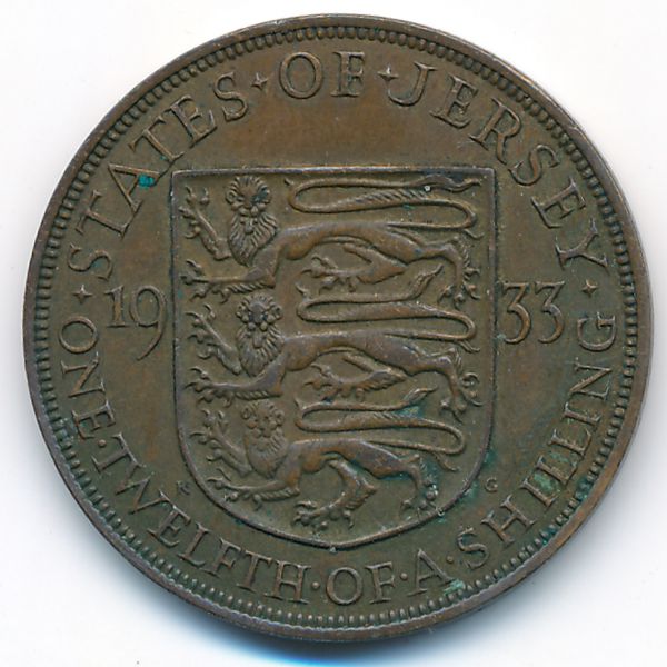 Джерси, 1/12 шиллинга (1933 г.)