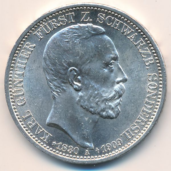 Шварцбург-Зондерхаузен, 3 марки (1909 г.)
