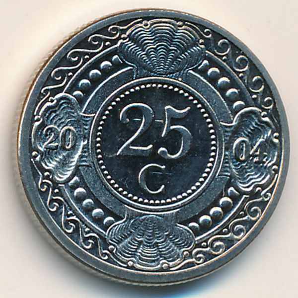 Антильские острова, 25 центов (2004 г.)
