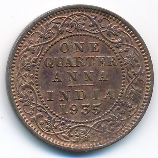 Британская Индия, 1/4 анны (1935 г.)