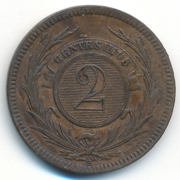 Уругвай, 2 сентесимо (1869 г.)