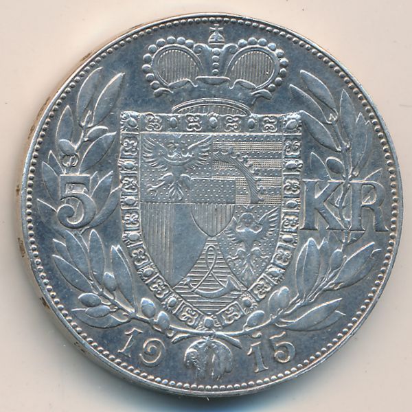 Лихтенштейн, 5 крон (1915 г.)