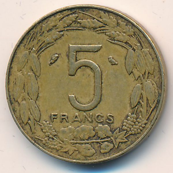Экваториальные Африканские Штаты, 5 франков (1965 г.)
