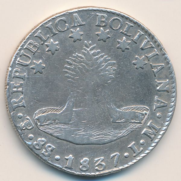 Боливия, 8 солей (1837 г.)