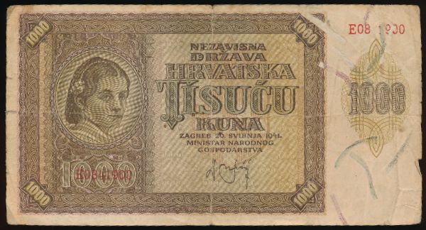 Хорватия, 1000 кун (1941 г.)