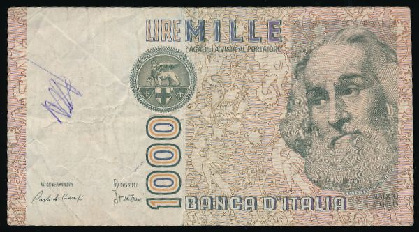 Италия, 1000 лир (1982 г.)