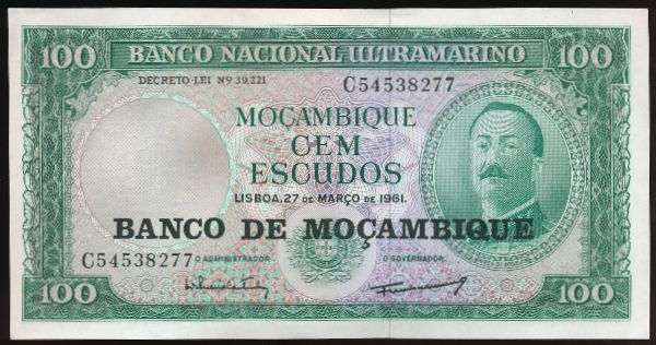 Мозамбик, 100 эскудо (1961 г.)