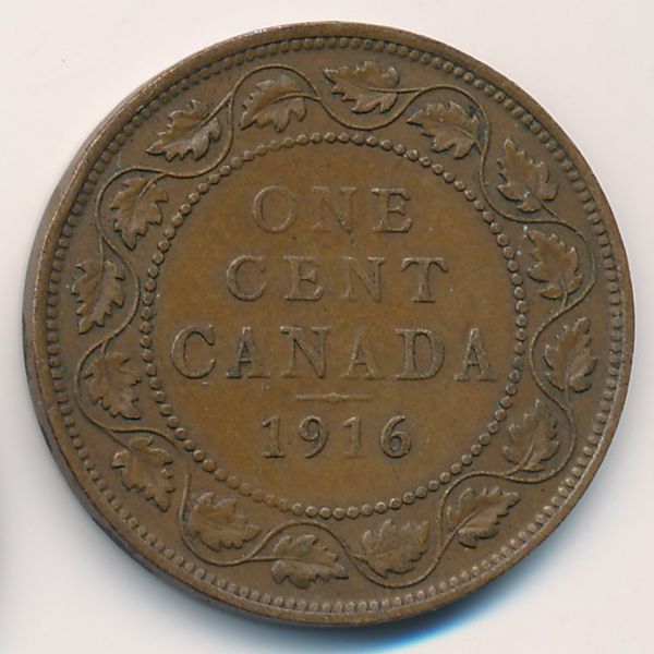 Канада, 1 цент (1916 г.)