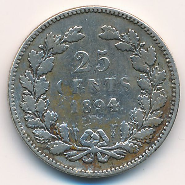 Нидерланды, 25 центов (1894 г.)
