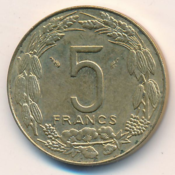 Центральная Африка, 5 франков (1985 г.)