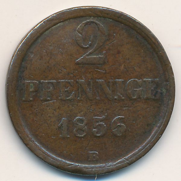 Брауншвейг-Вольфенбюттель, 2 пфеннига (1856 г.)