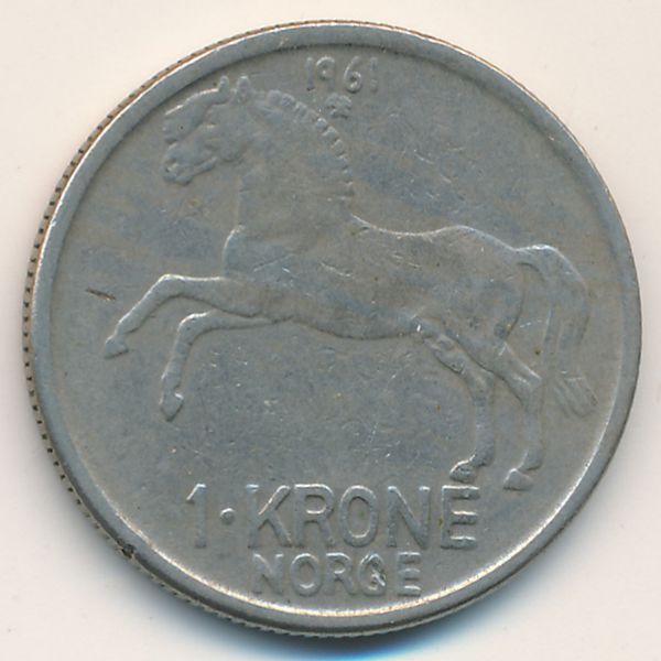 Норвегия, 1 крона (1961 г.)