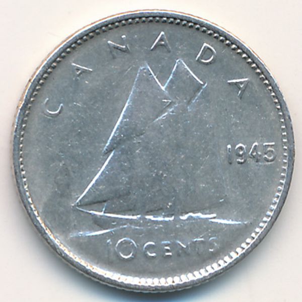 Канада, 10 центов (1945 г.)
